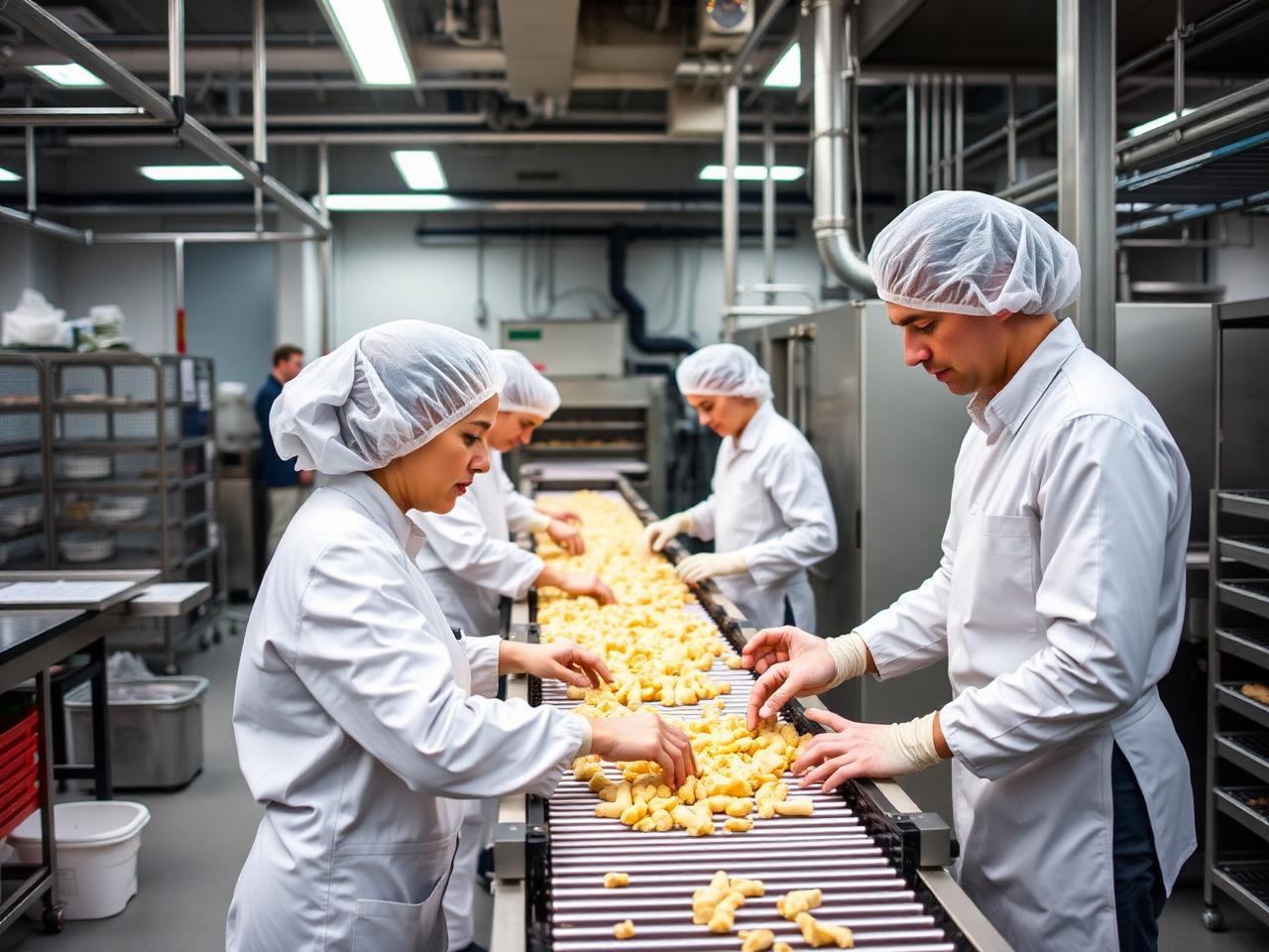 Food processing workers in a modern NSW production facility